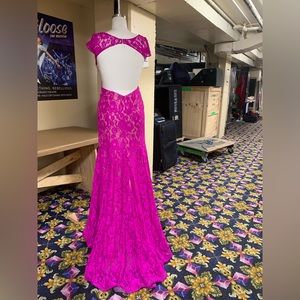 Magenta Lace Gown